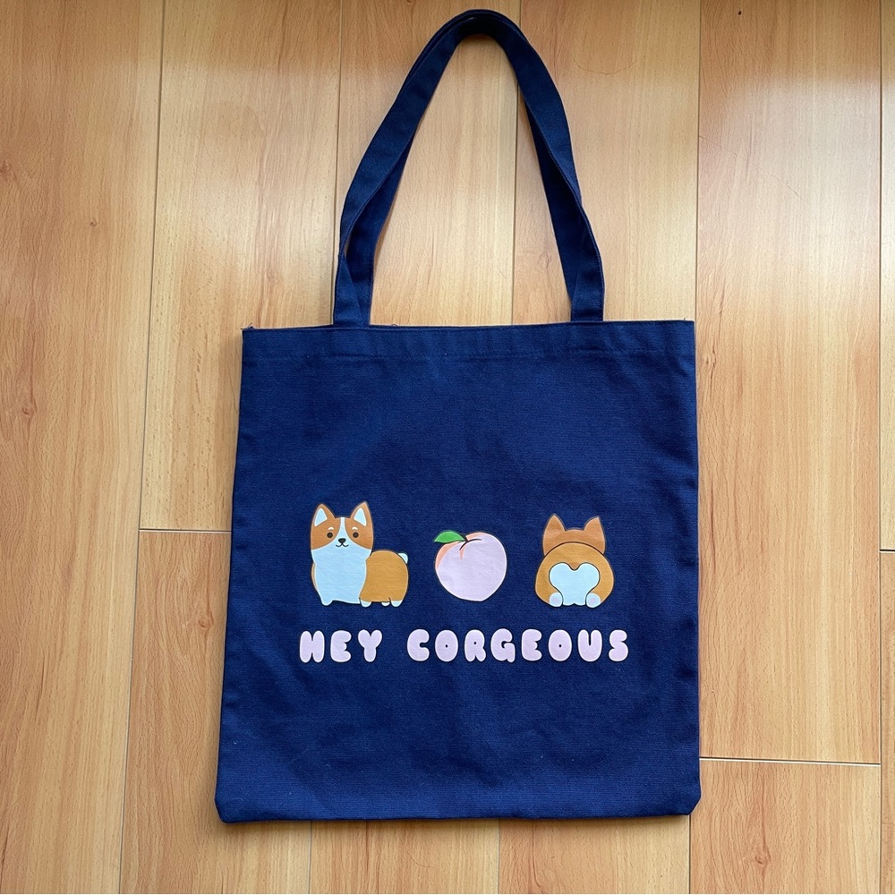 Corgi Canvas Tote Bag